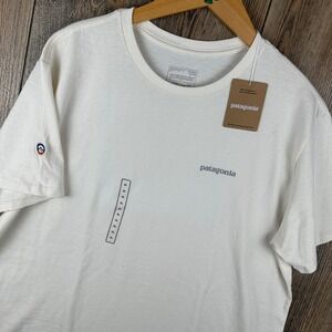 Patagonia Fitz Roy Icon Responsibili-Tee T-Shirt Ivory Unisex XL Graphic Print